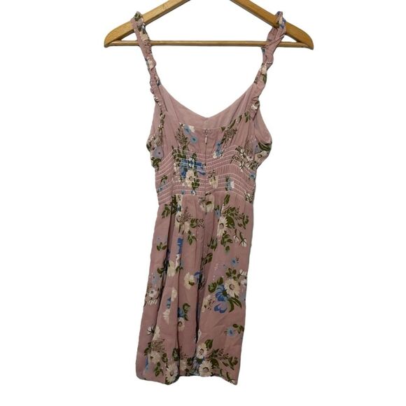Reformation Elyse Mini Dress Women’s Size 2 Pink Floral Ruffle Straps Summer - Picture 3 of 8
